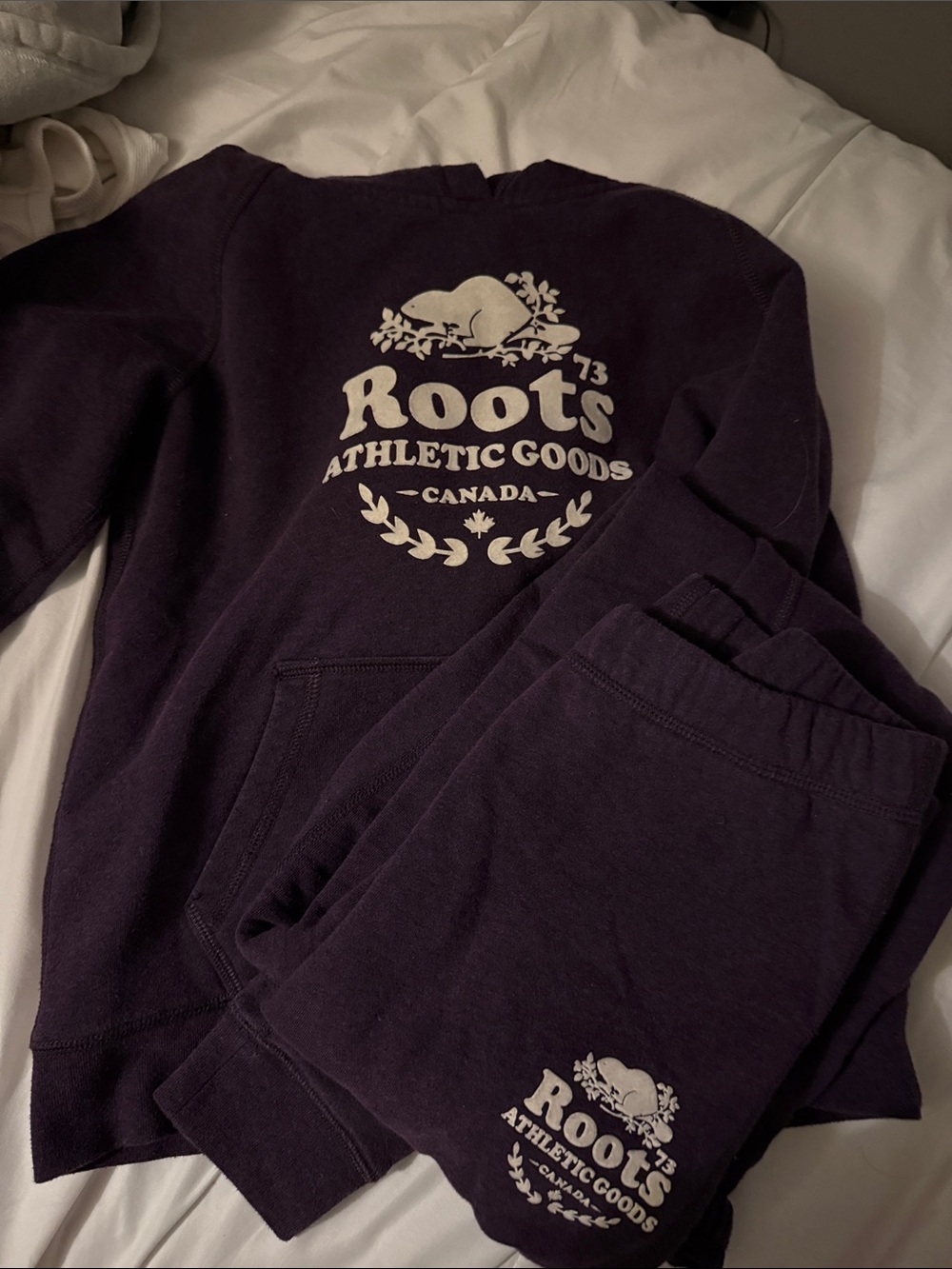 Roots Kids Dark Purple Athletic Sweatshirt & Sweatpants Set